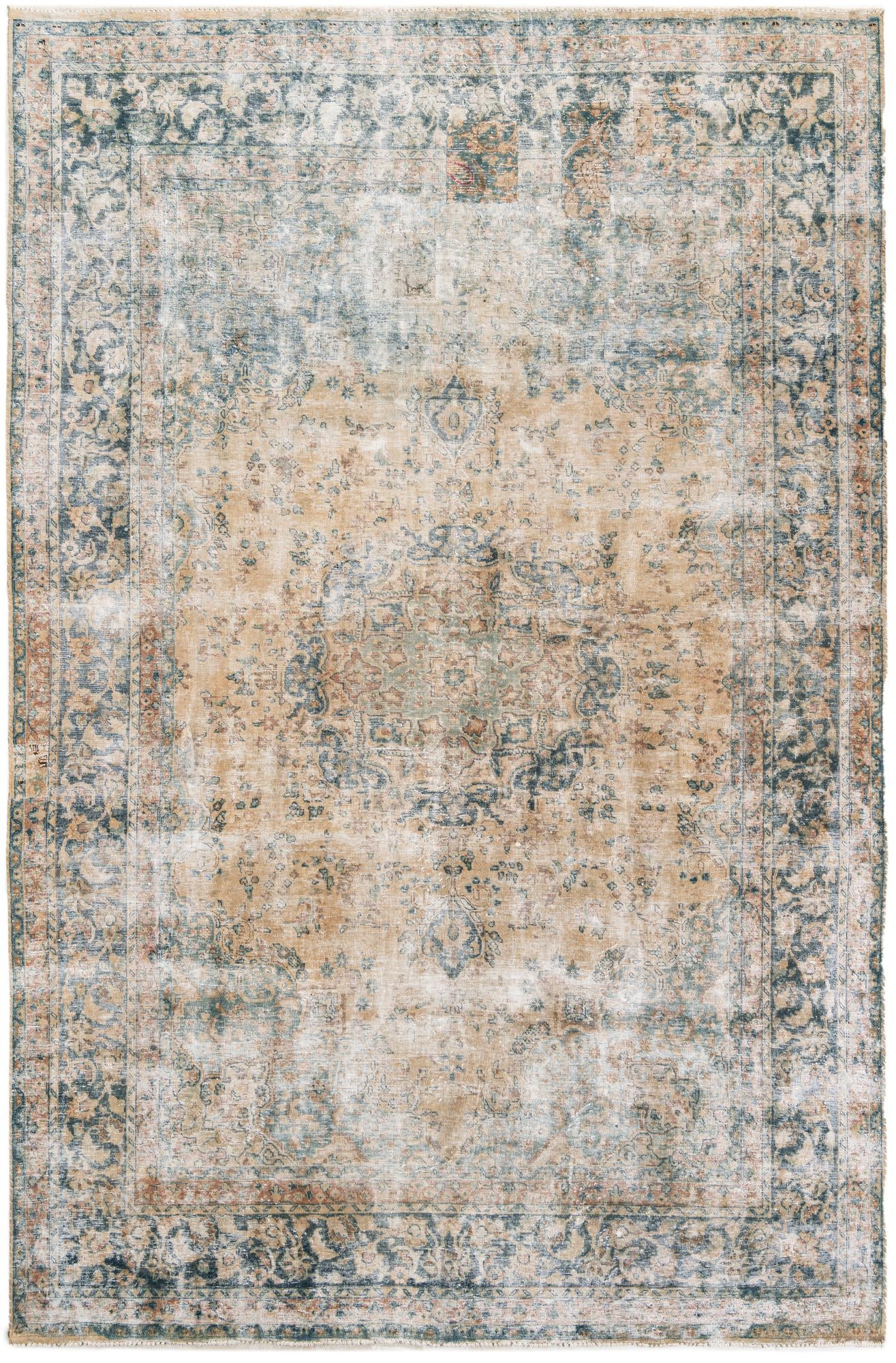 8' 1 x 12' Hand Knotted Ultra Vintage Persian Wool Rug