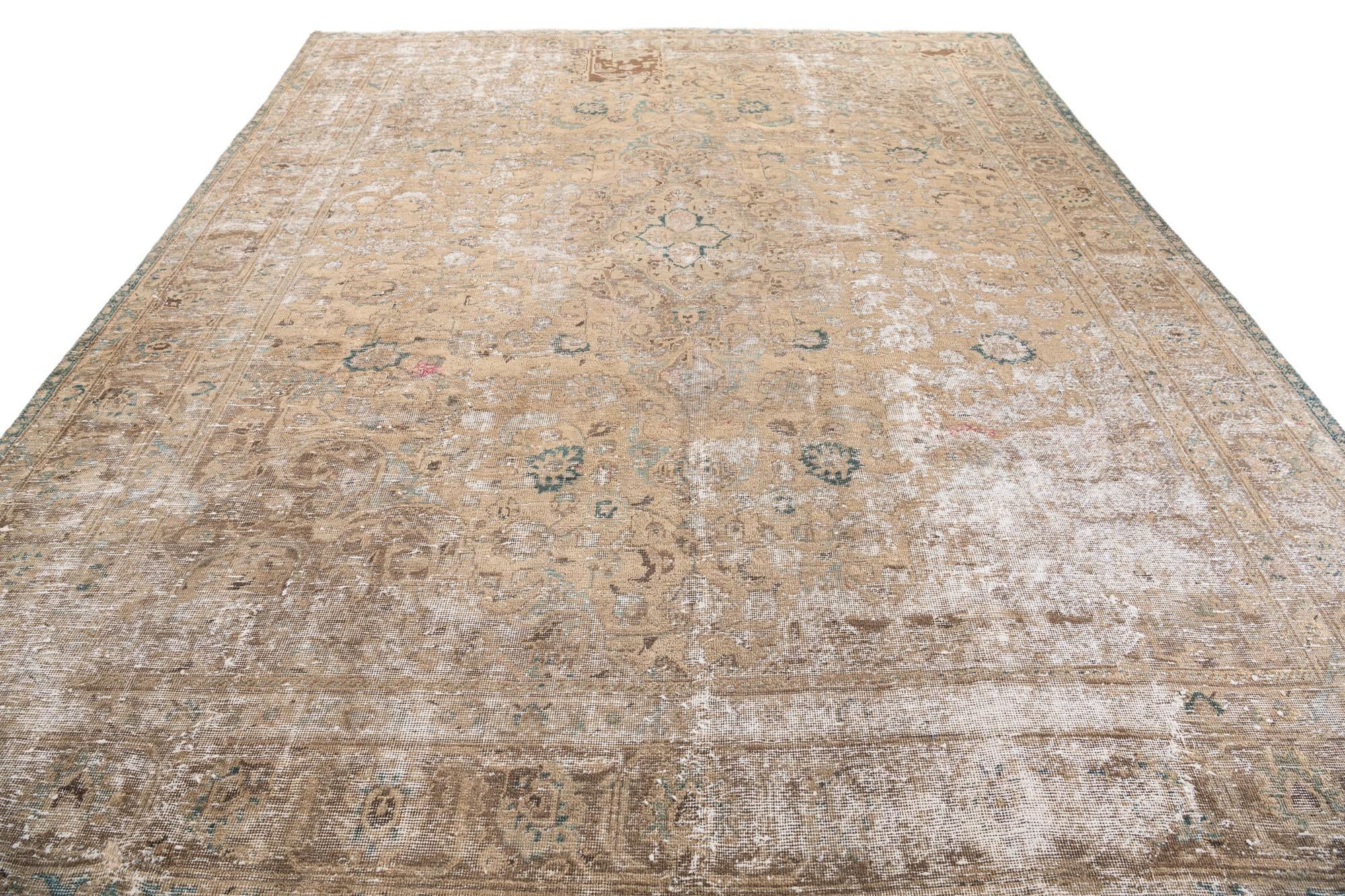 9' 7 x 11' 2 Hand Knotted Ultra Vintage Persian Wool Rug