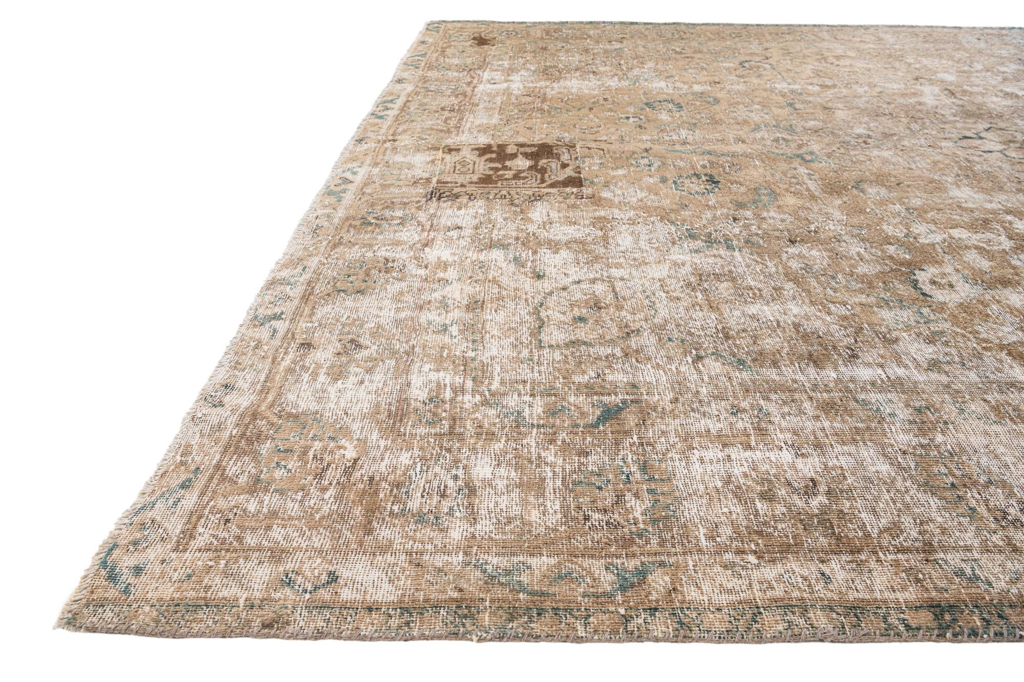 9' 7 x 11' 2 Hand Knotted Ultra Vintage Persian Wool Rug