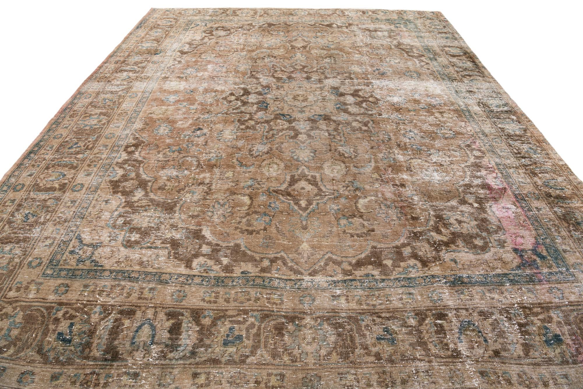 9' 4 x 11' 10 Hand Knotted Ultra Vintage Persian Wool Rug