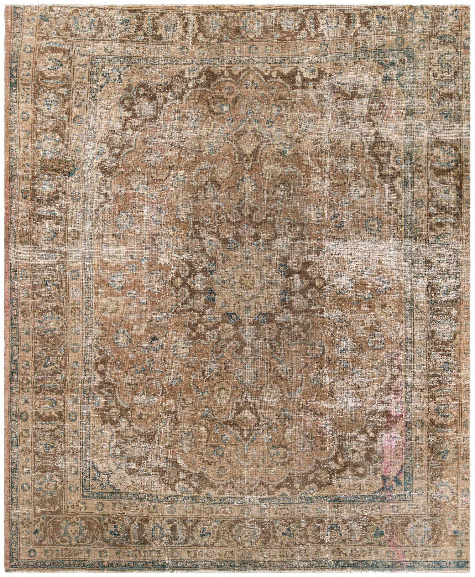 9' 4 x 11' 10 Hand Knotted Ultra Vintage Persian Wool Rug