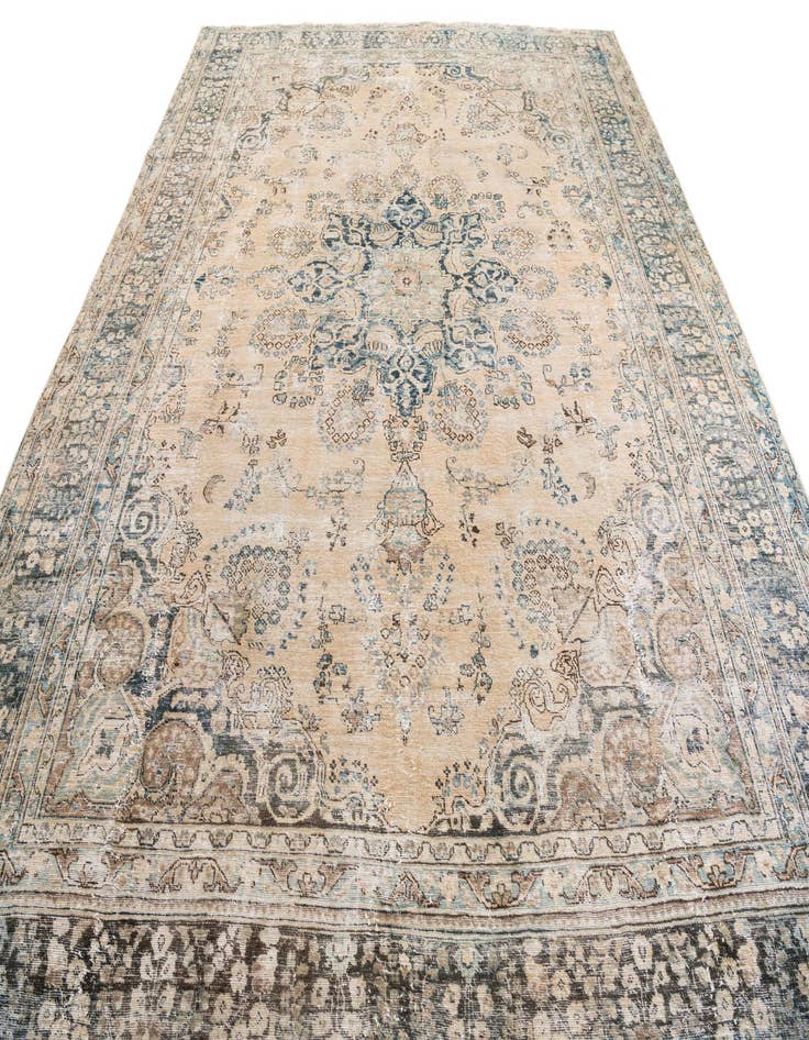 Detail image of 9' 6 x 11' 10  Hand Knotted Ultra Vintage Persian Wool Rug