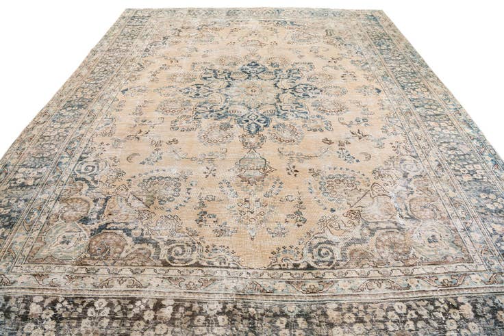 Detail image of 9' 6 x 11' 10 Hand Knotted Ultra Vintage Persian Wool Rug