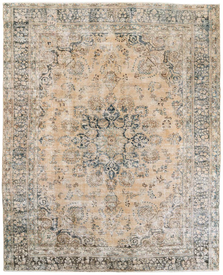 Detail image of 9' 6 x 11' 10 Hand Knotted Ultra Vintage Persian Wool Rug