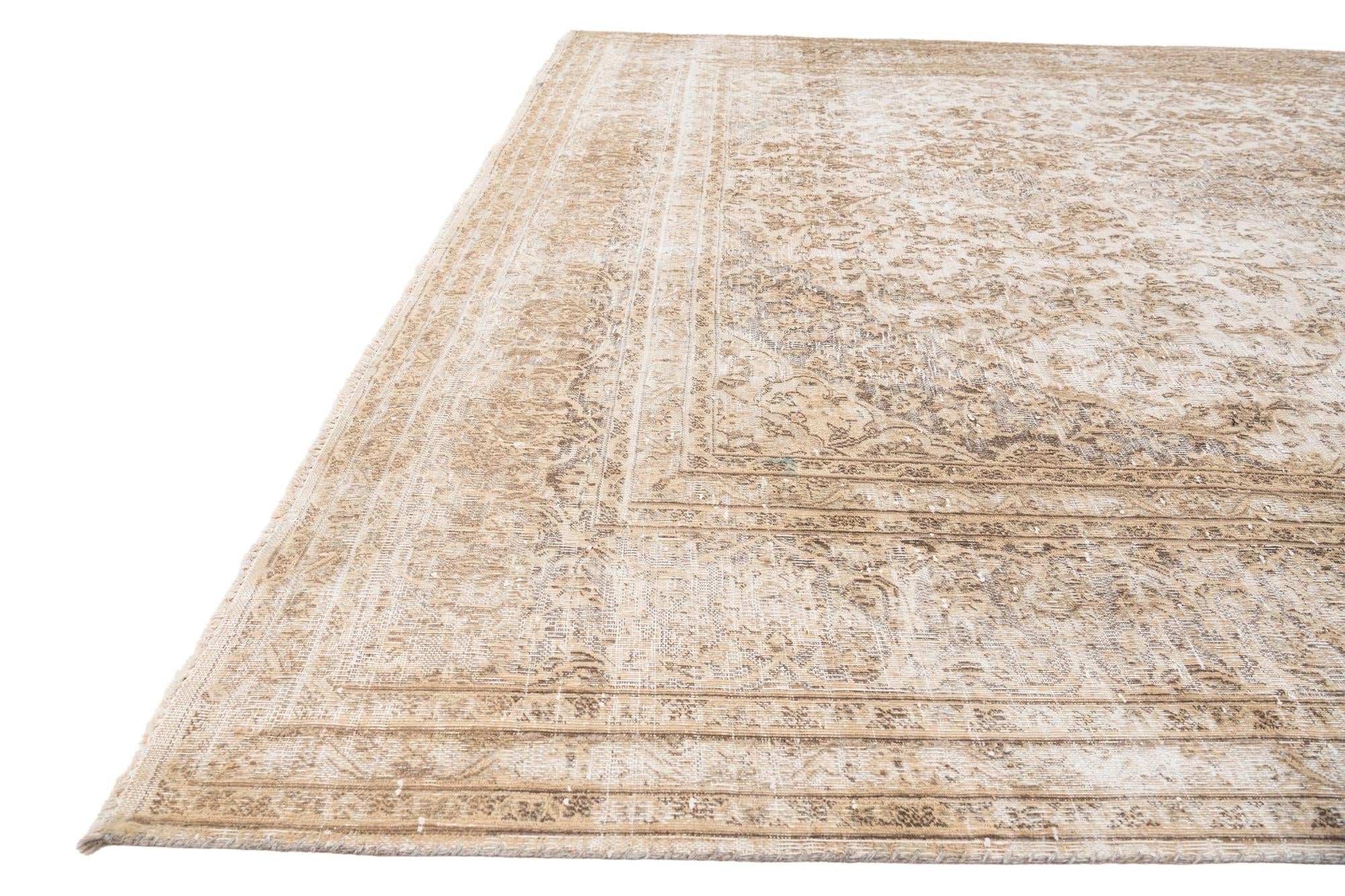 9' 7 x 12' 6 Hand Knotted Ultra Vintage Persian Wool Rug