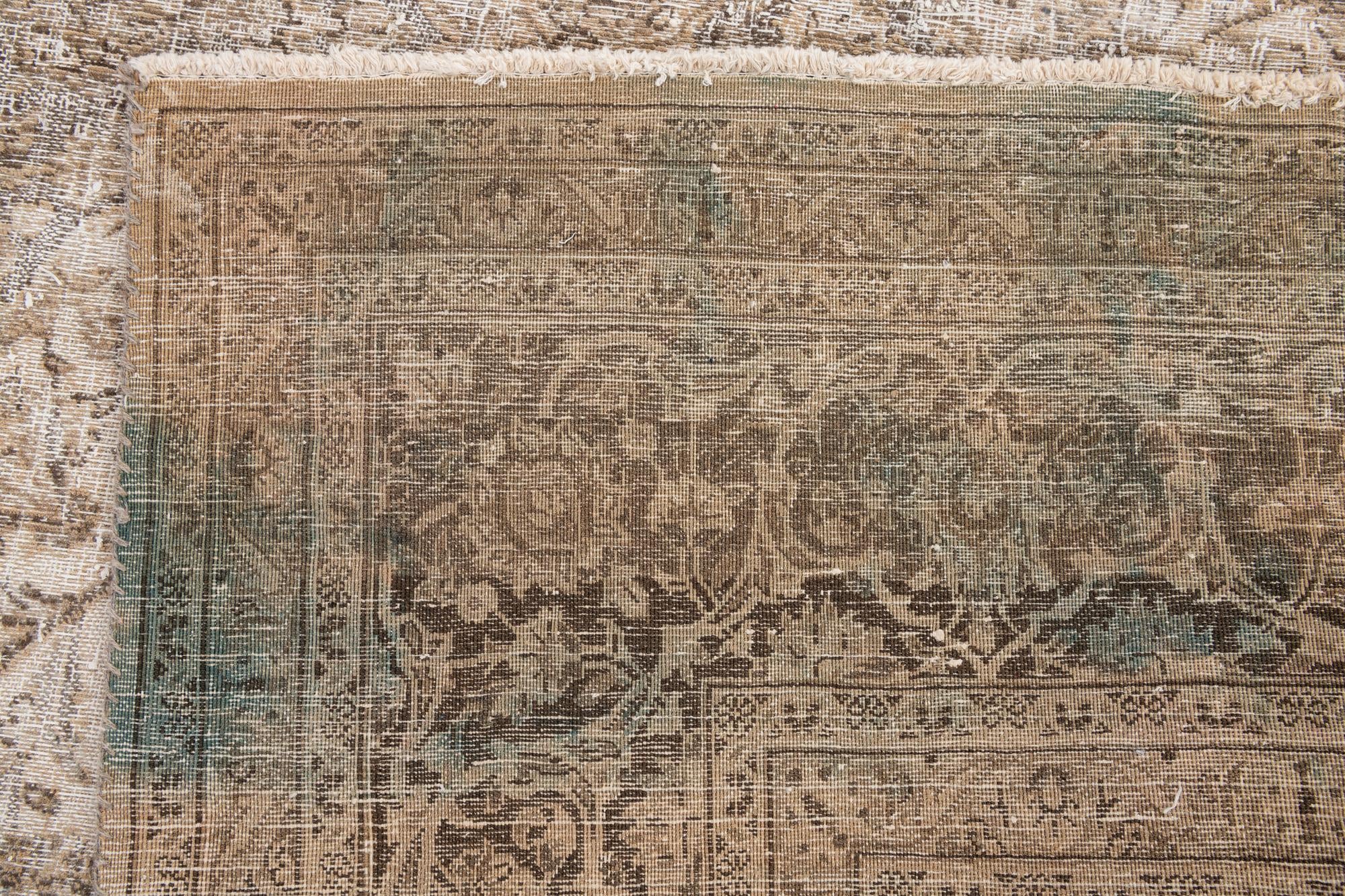 9' 7 x 12' 6 Hand Knotted Ultra Vintage Persian Wool Rug