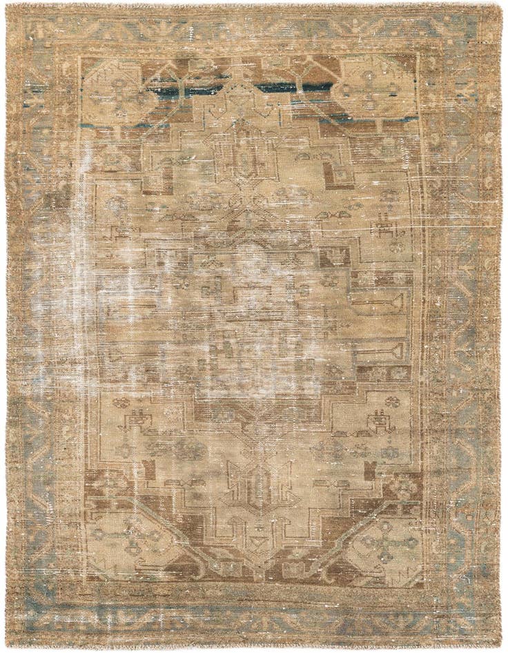 Detail image of 4' x 6' 9 Hand Knotted Ultra Vintage Persian Wool Rug