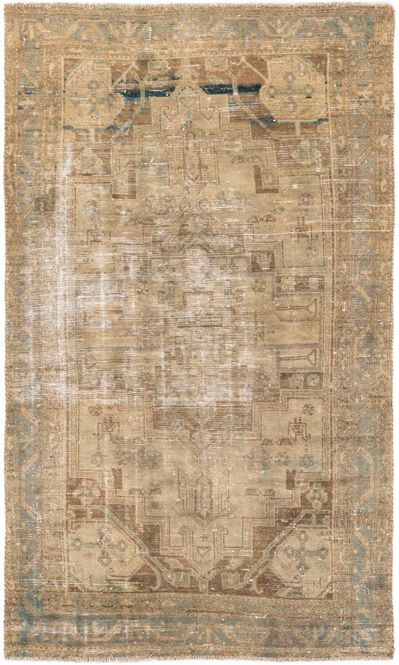 Detail image of 4' x 6' 9 Hand Knotted Ultra Vintage Persian Wool Rug