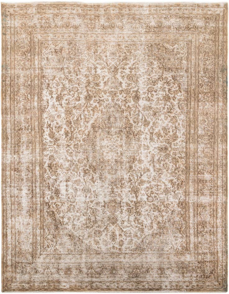 Detail image of 9' 7 x 12' 7 Hand Knotted Ultra Vintage Persian Wool Rug