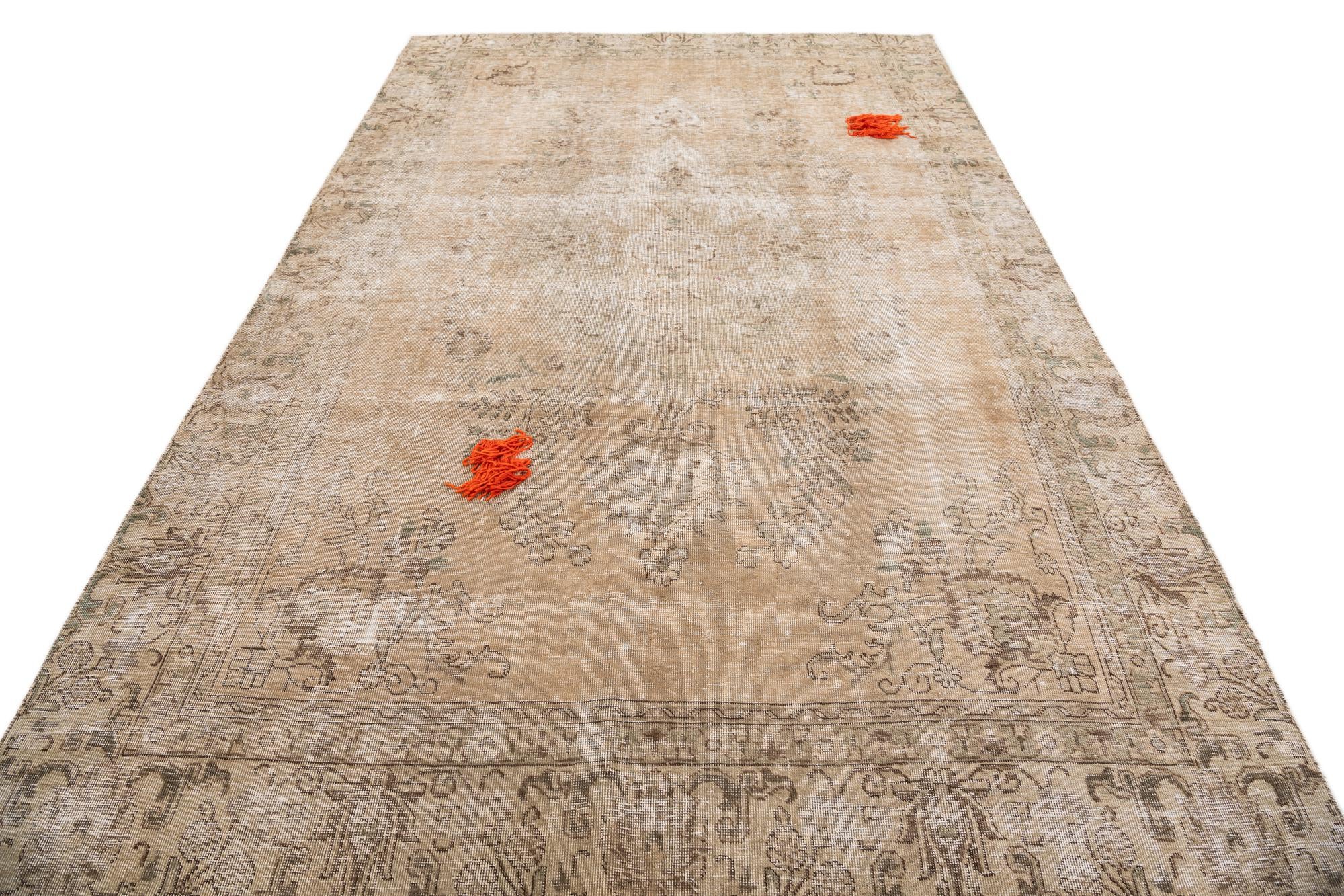 6' 6 x 10' 4 Hand Knotted Ultra Vintage Persian Wool Rug