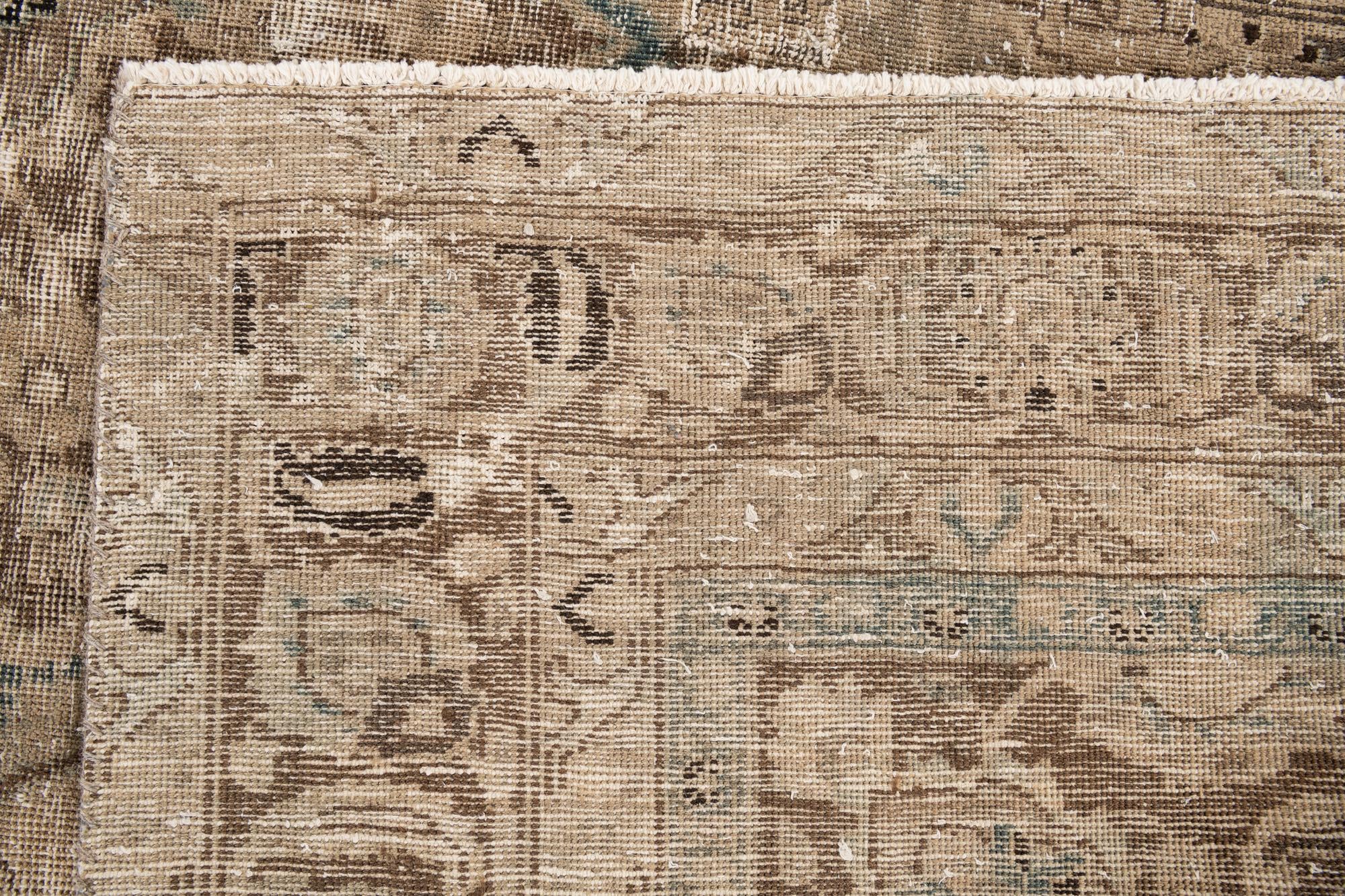 9' x 11' 6 Hand Knotted Ultra Vintage Persian Wool Rug