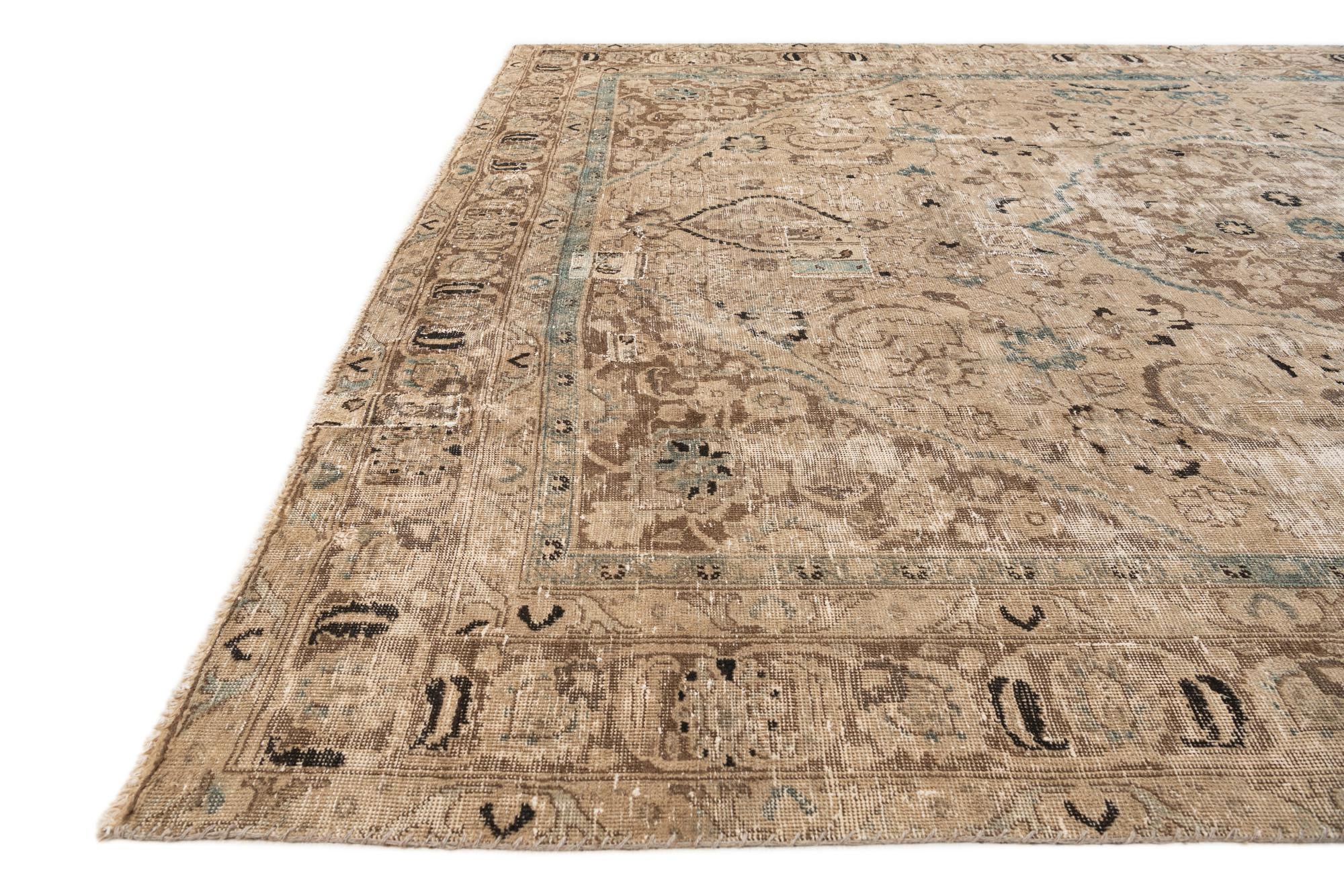 9' x 11' 6 Hand Knotted Ultra Vintage Persian Wool Rug