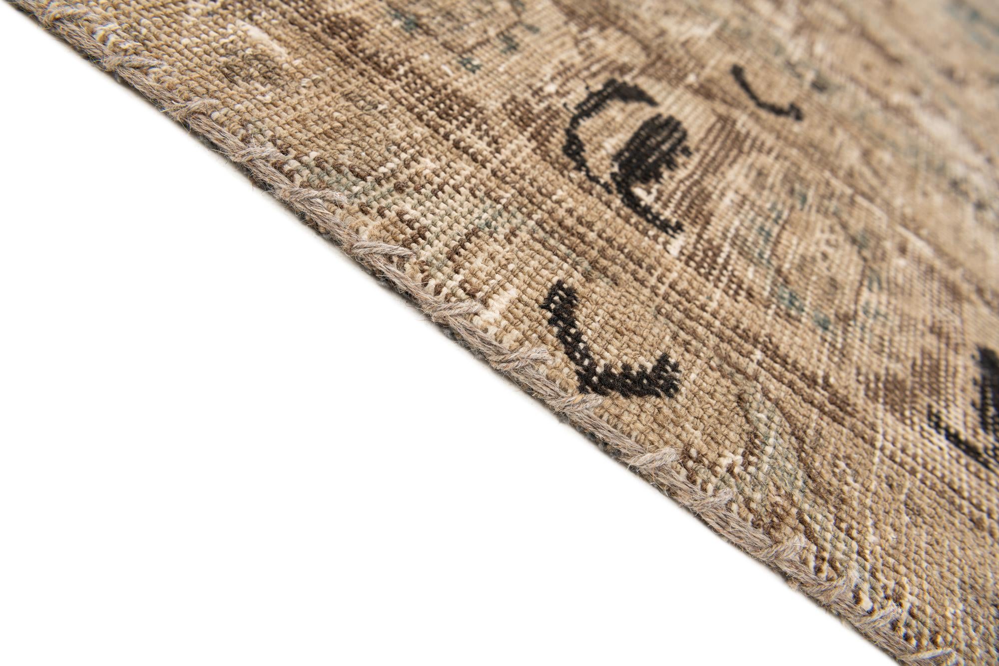 9' x 11' 6 Hand Knotted Ultra Vintage Persian Wool Rug