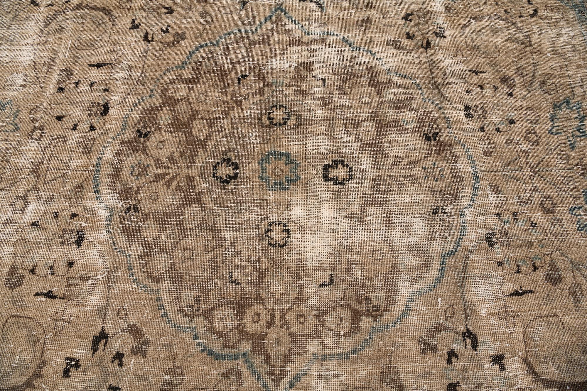 9' x 11' 6 Hand Knotted Ultra Vintage Persian Wool Rug