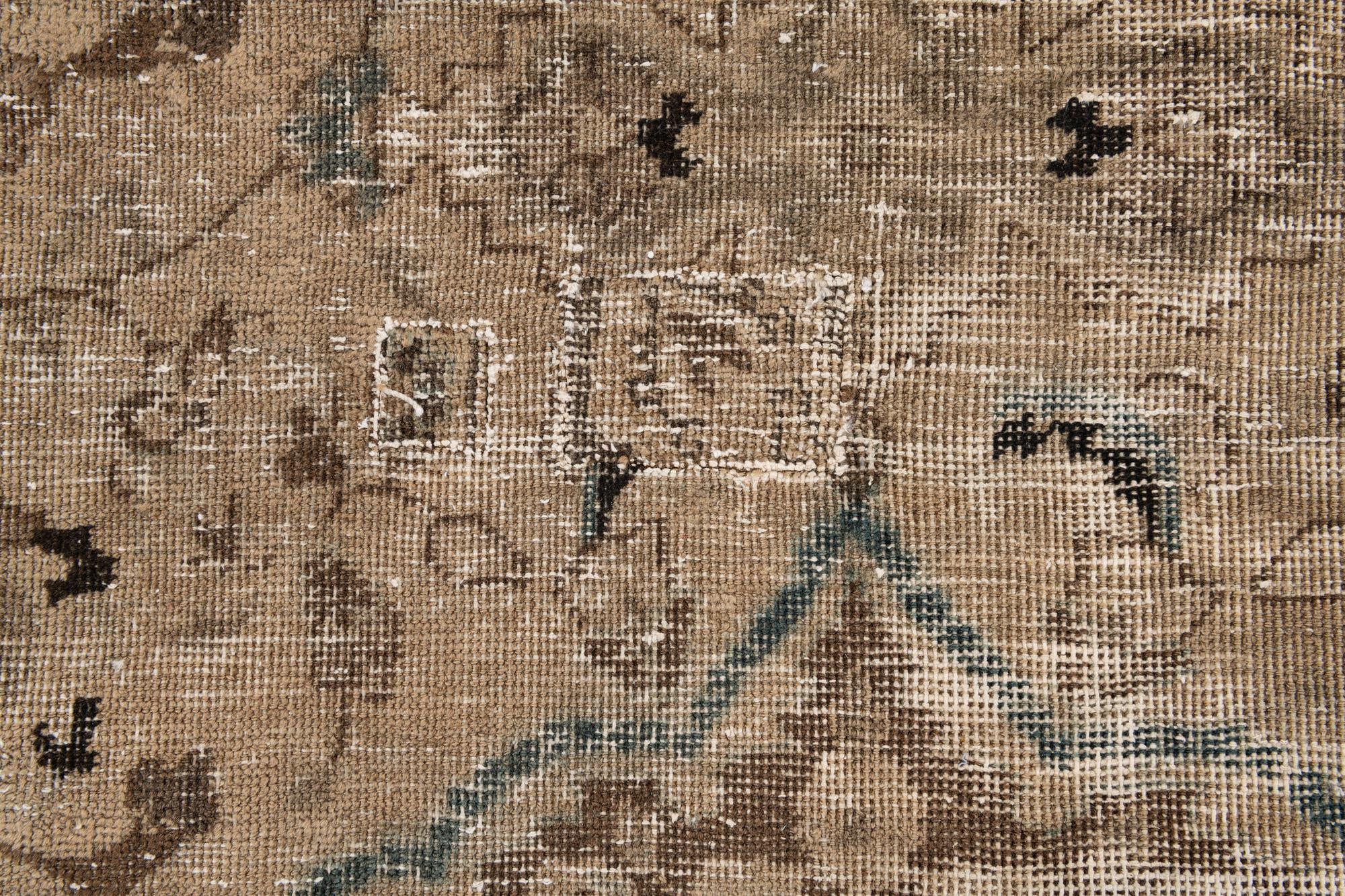 9' x 11' 6 Hand Knotted Ultra Vintage Persian Wool Rug