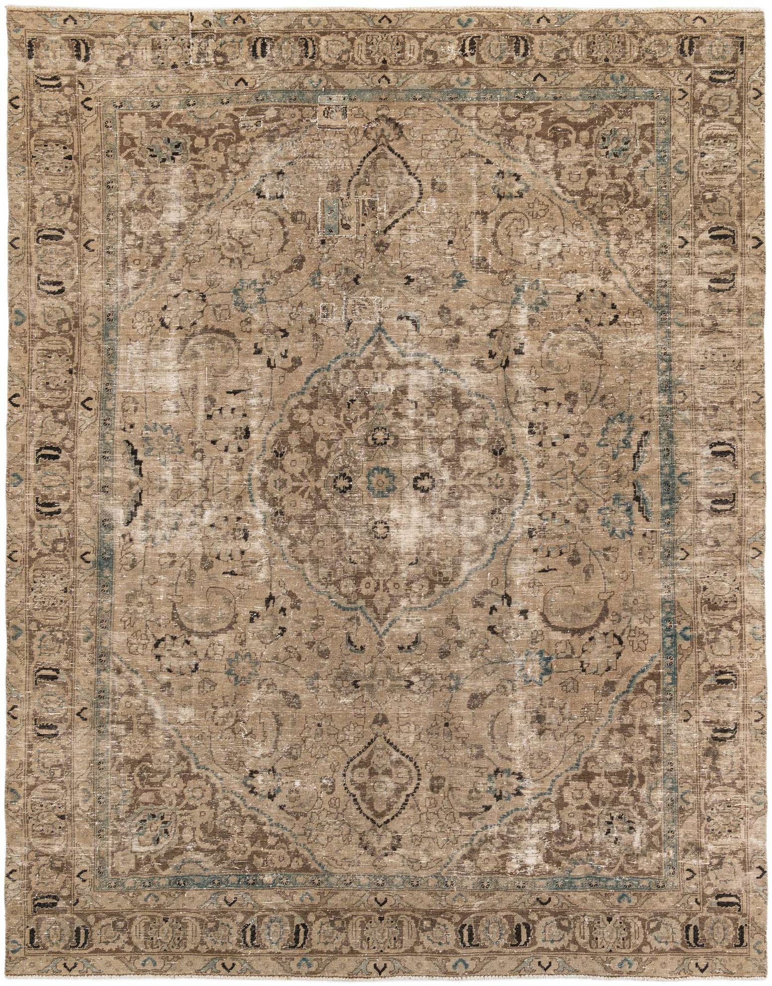9' x 11' 6 Hand Knotted Ultra Vintage Persian Wool Rug