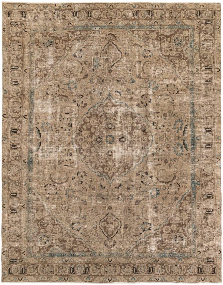 Detail image of 9' x 11' 6 Hand Knotted Ultra Vintage Persian Wool Rug