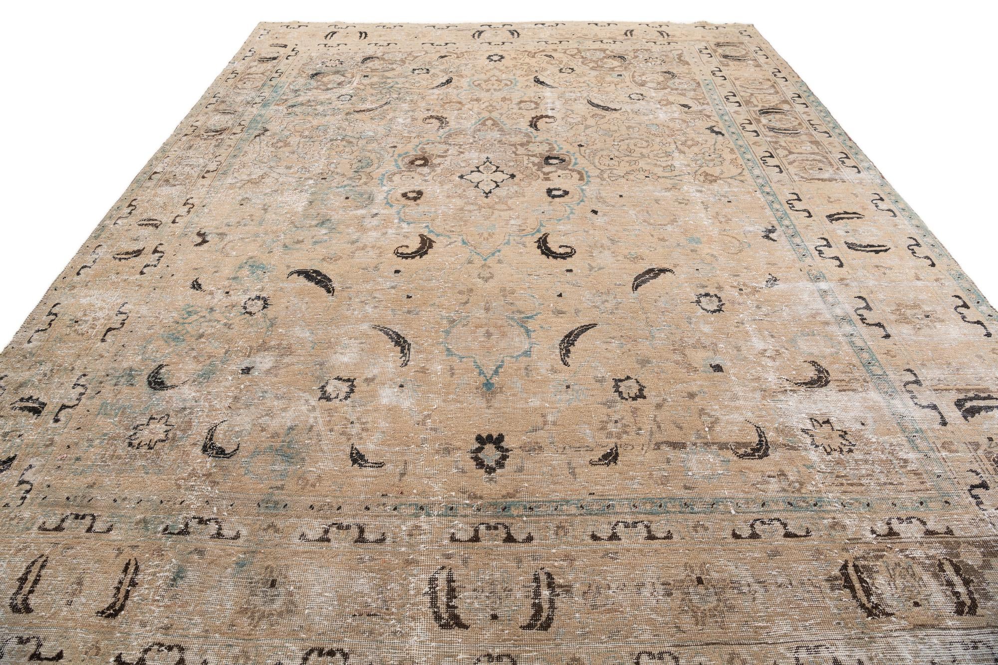 9' 10 x 12' 7 Hand Knotted Ultra Vintage Persian Wool Rug