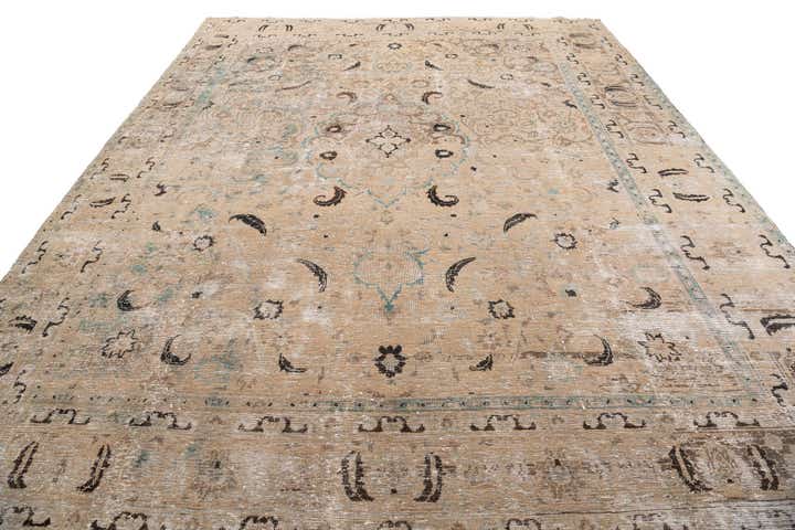 9' 10 x 12' 7 Hand Knotted Ultra Vintage Persian Wool Rug