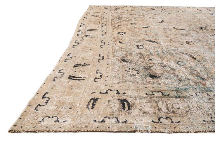 Detail image of 9' 10 x 12' 7 Hand Knotted Ultra Vintage Persian Wool Rug