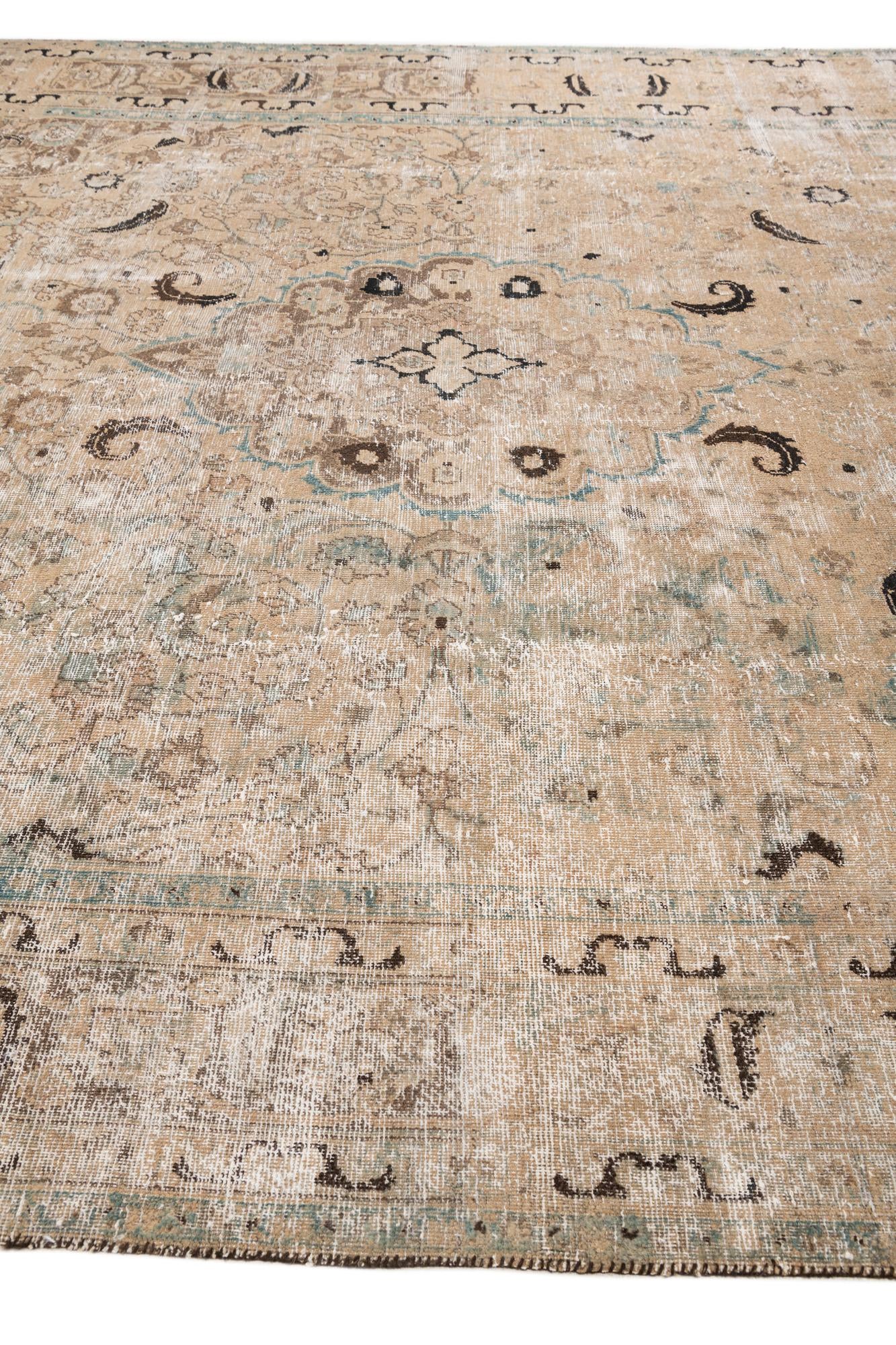 9' 10 x 12' 7 Hand Knotted Ultra Vintage Persian Wool Rug