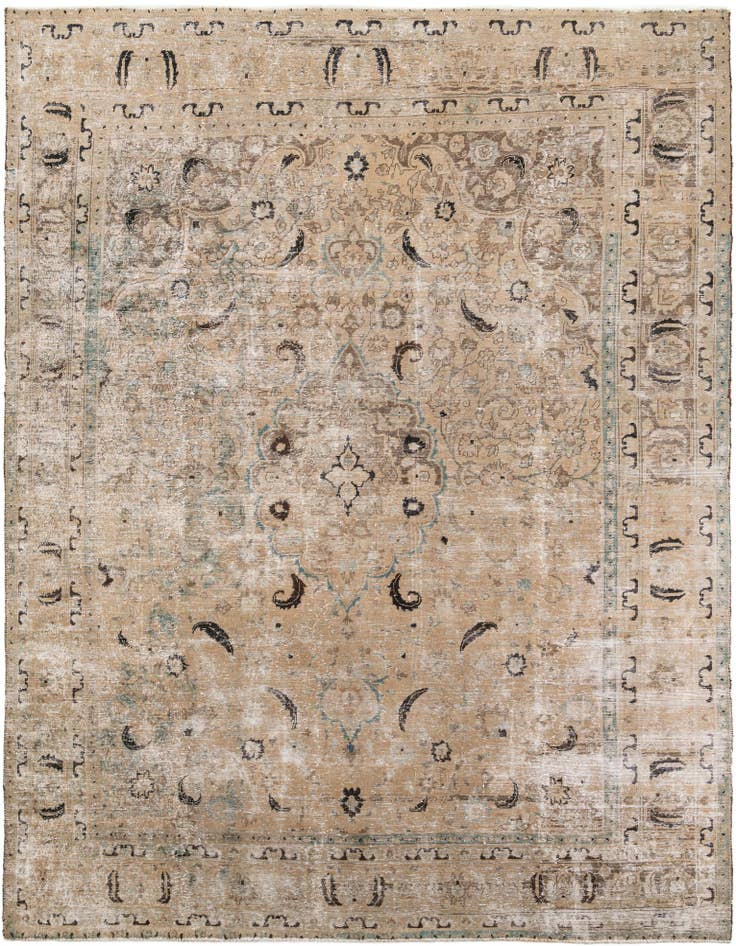 Detail image of 9' 10 x 12' 7 Hand Knotted Ultra Vintage Persian Wool Rug