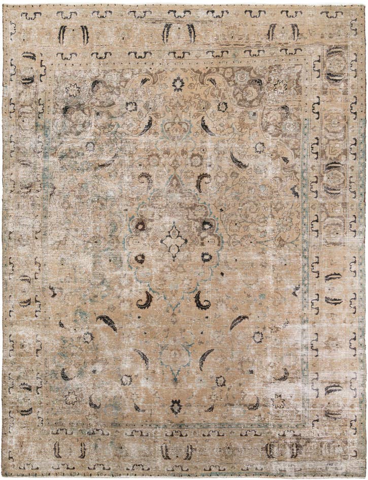 Detail image of 9' 10 x 12' 7 Hand Knotted Ultra Vintage Persian Wool Rug
