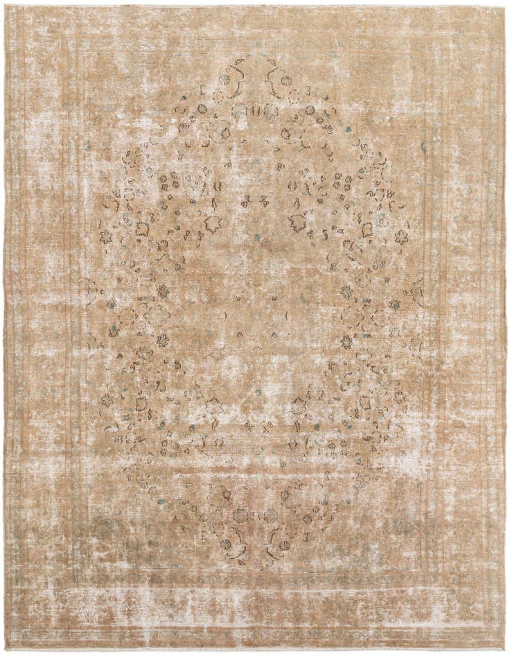 Detail image of 9' 6 x 12' Hand Knotted Ultra Vintage Persian Wool Rug