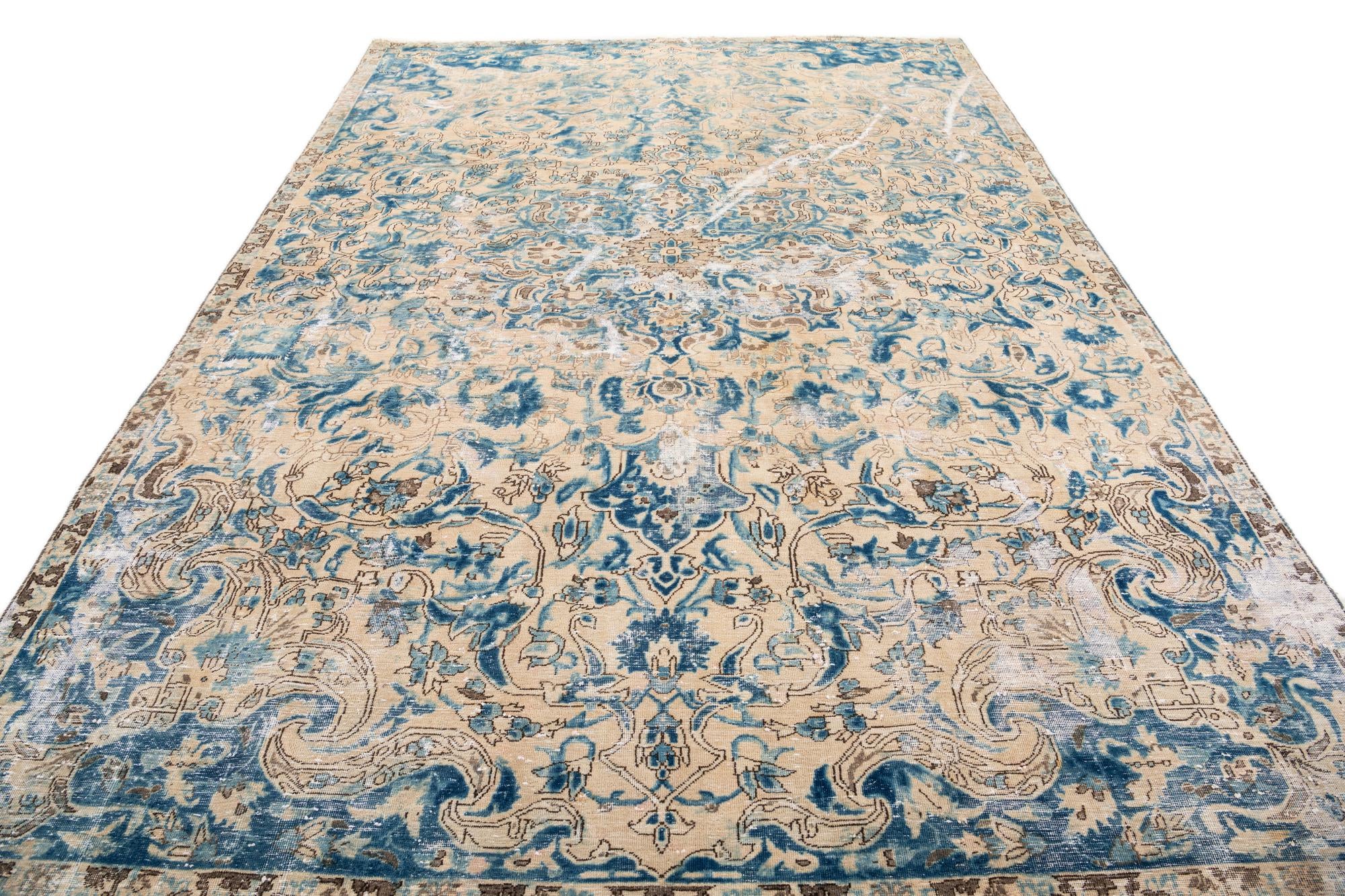 9' 8 x 11' 2 Hand Knotted Ultra Vintage Persian Wool Rug