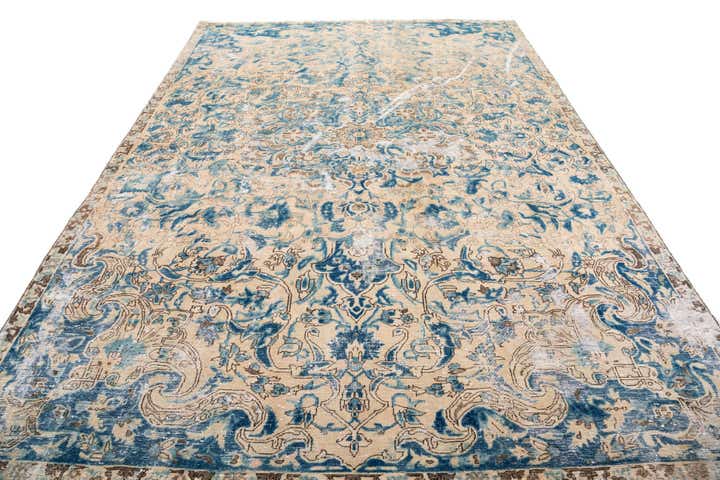 9' 8 x 11' 2 Hand Knotted Ultra Vintage Persian Wool Rug