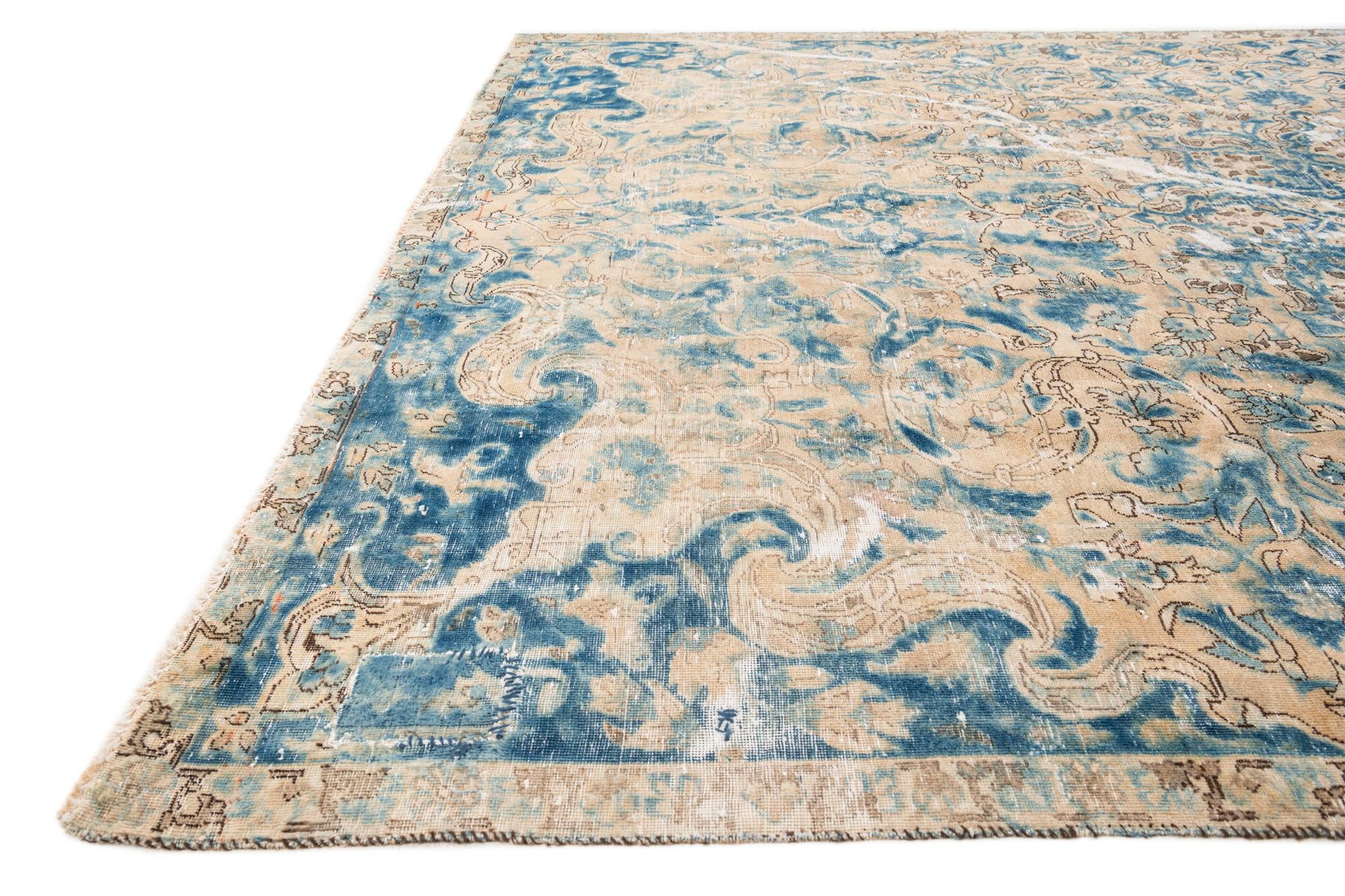 9' 8 x 11' 2 Hand Knotted Ultra Vintage Persian Wool Rug