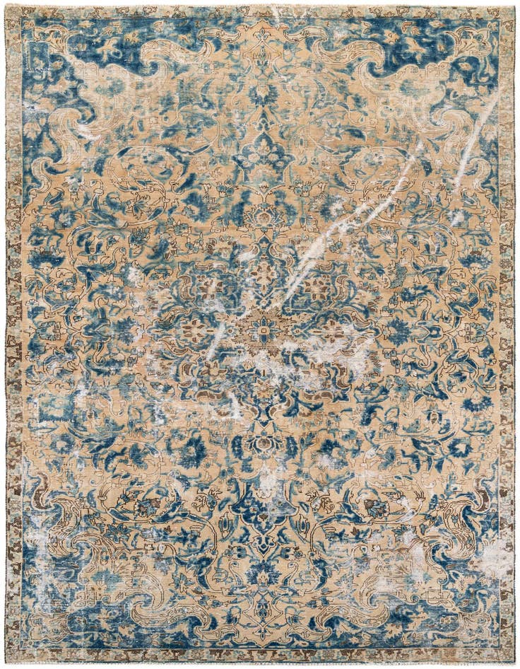 Detail image of 9' 8 x 11' 2 Hand Knotted Ultra Vintage Persian Wool Rug