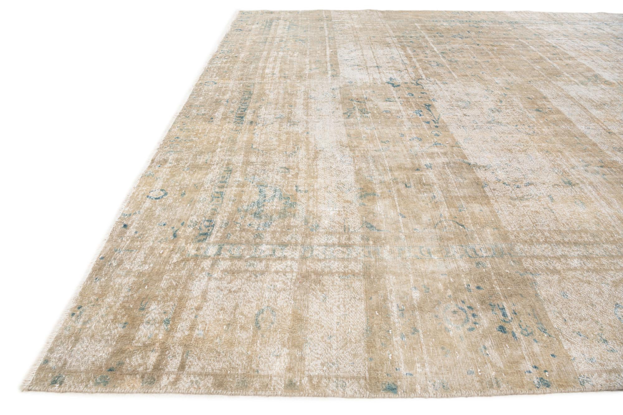 9' 3 x 12' 3 Hand Knotted Ultra Vintage Persian Wool Rug