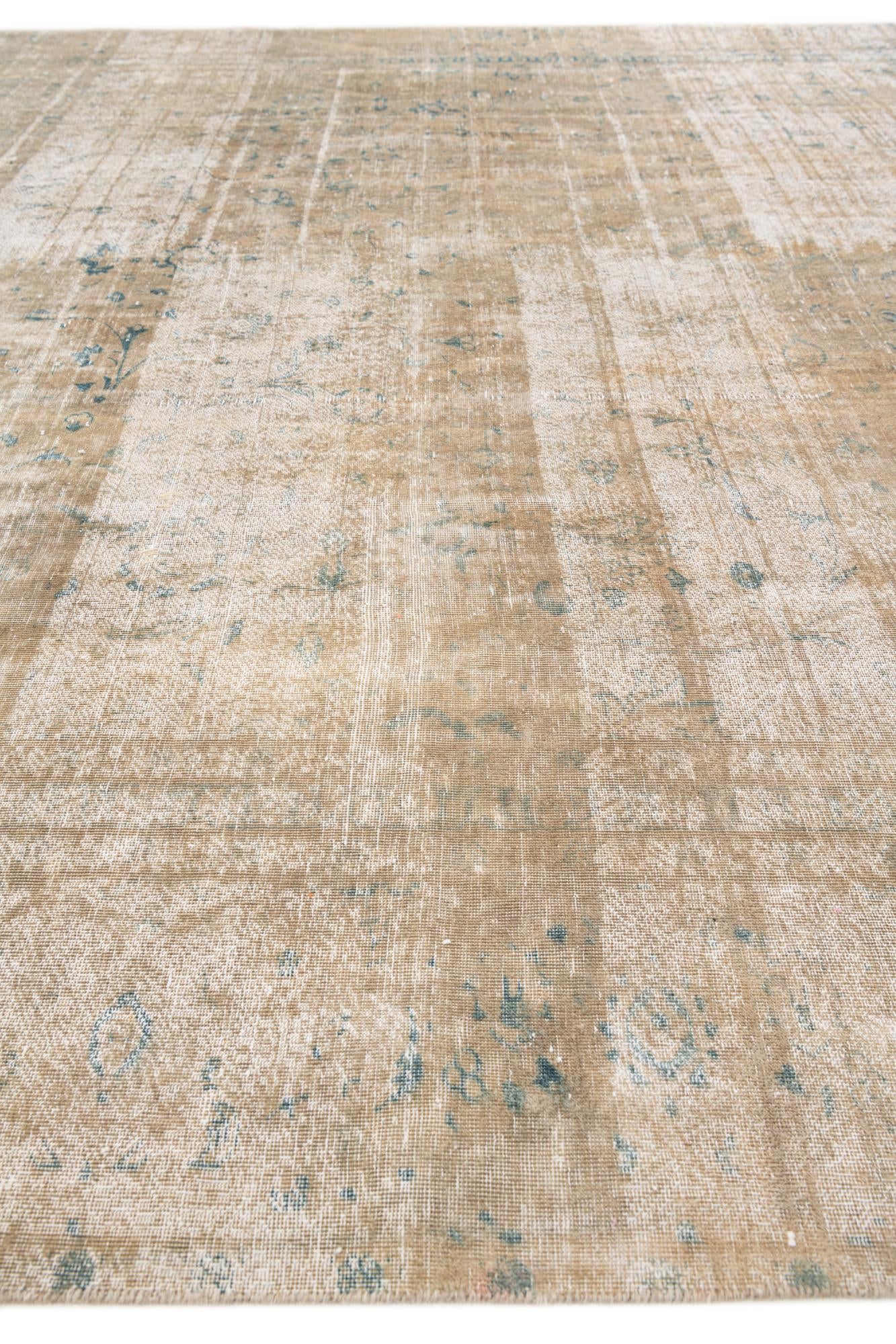 9' 3 x 12' 3 Hand Knotted Ultra Vintage Persian Wool Rug