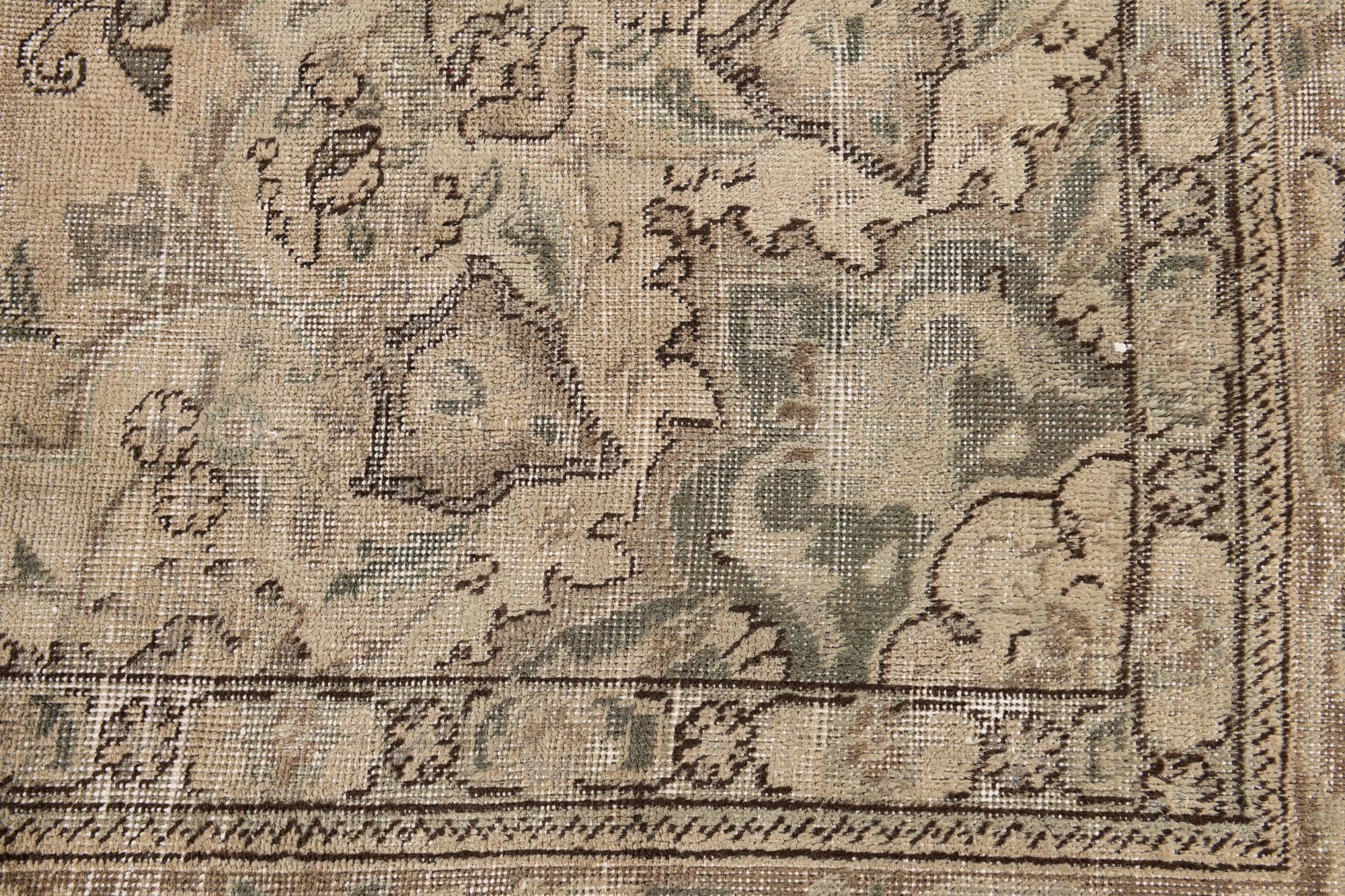 9' 3 x 11' 2 Hand Knotted Ultra Vintage Persian Wool Rug