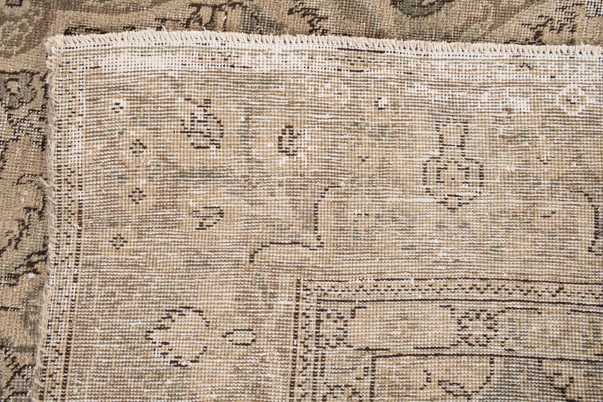 9' 3 x 11' 2 Hand Knotted Ultra Vintage Persian Wool Rug