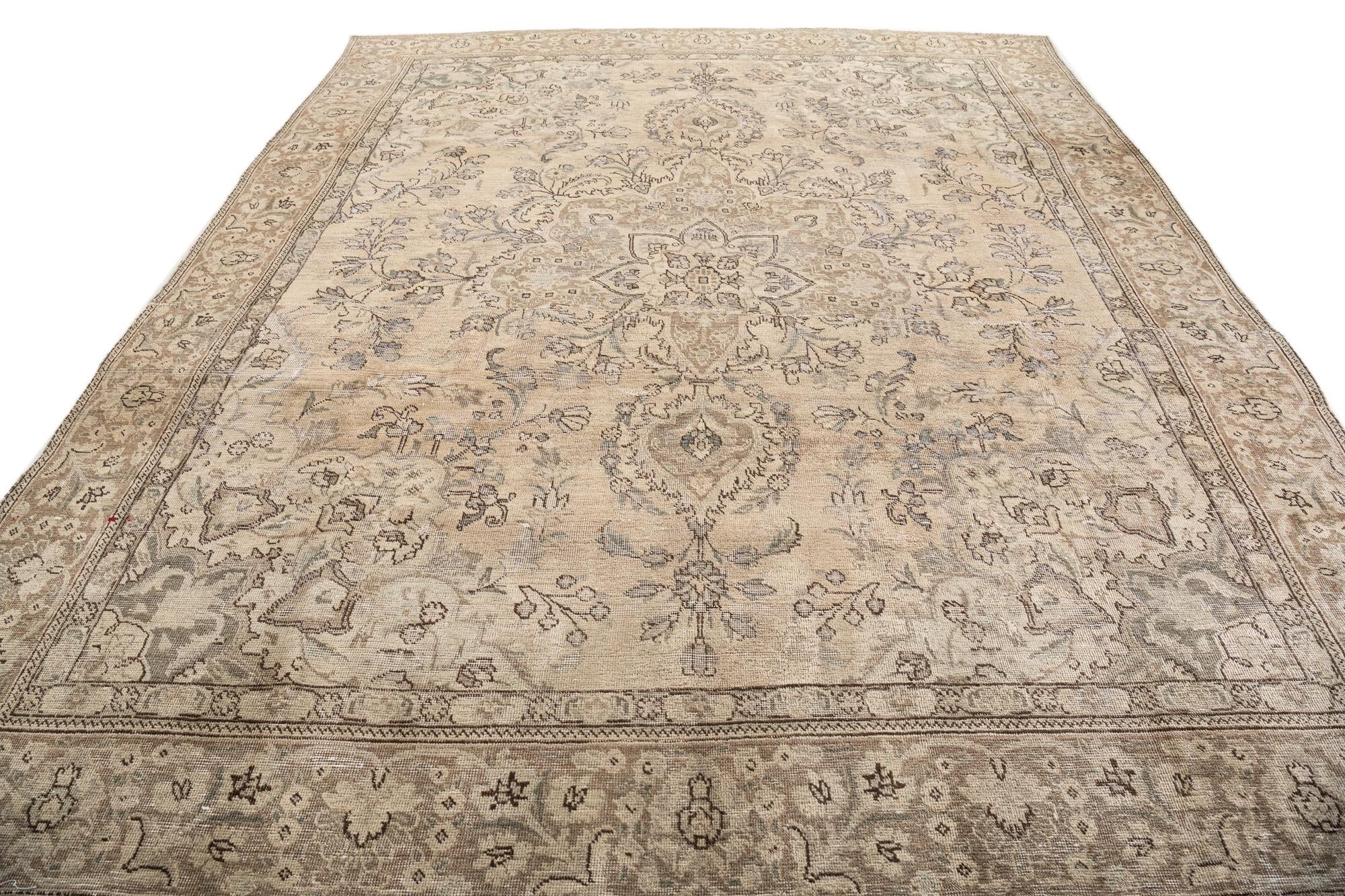 9' 3 x 11' 2 Hand Knotted Ultra Vintage Persian Wool Rug