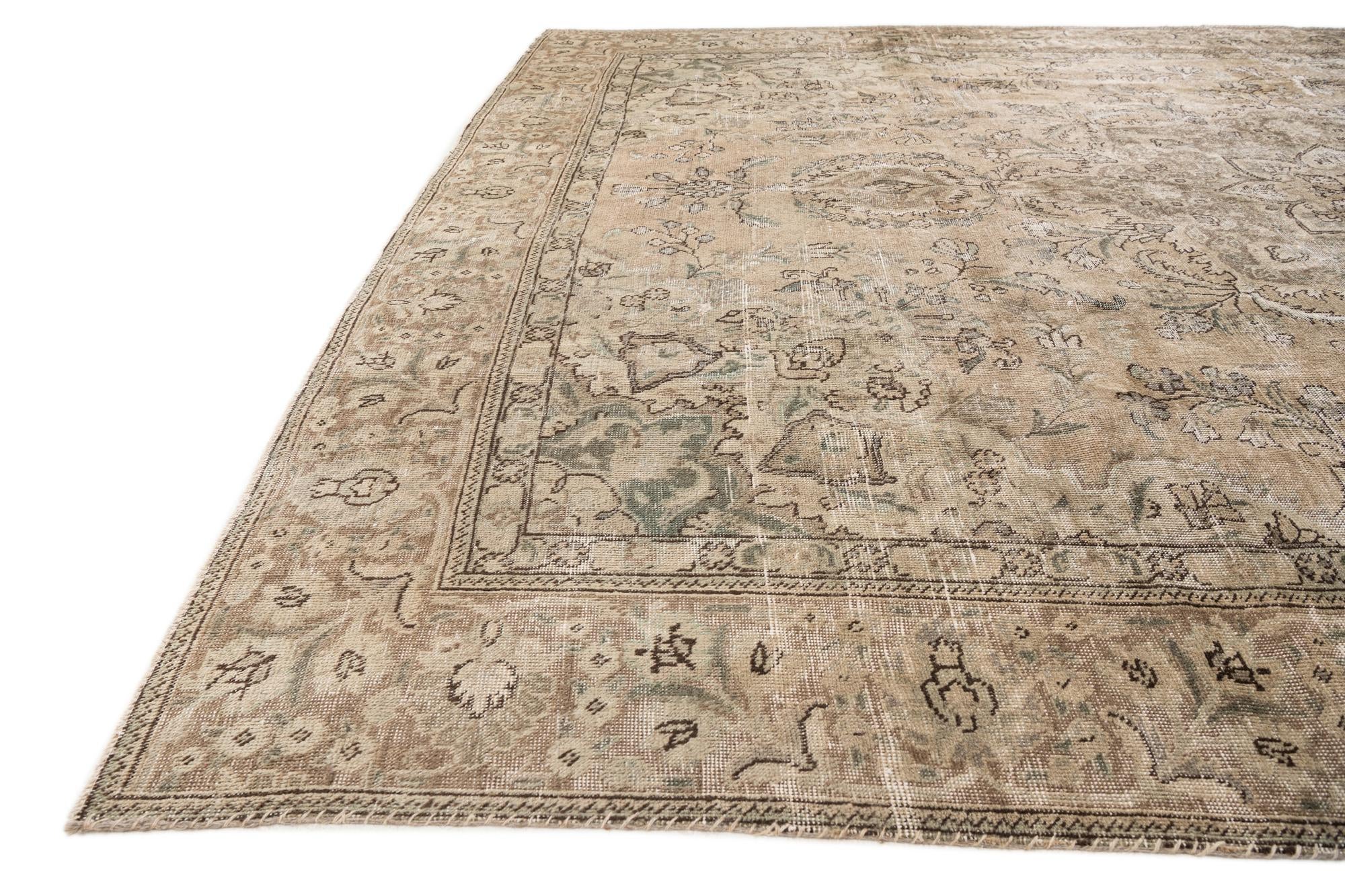 9' 3 x 11' 2 Hand Knotted Ultra Vintage Persian Wool Rug