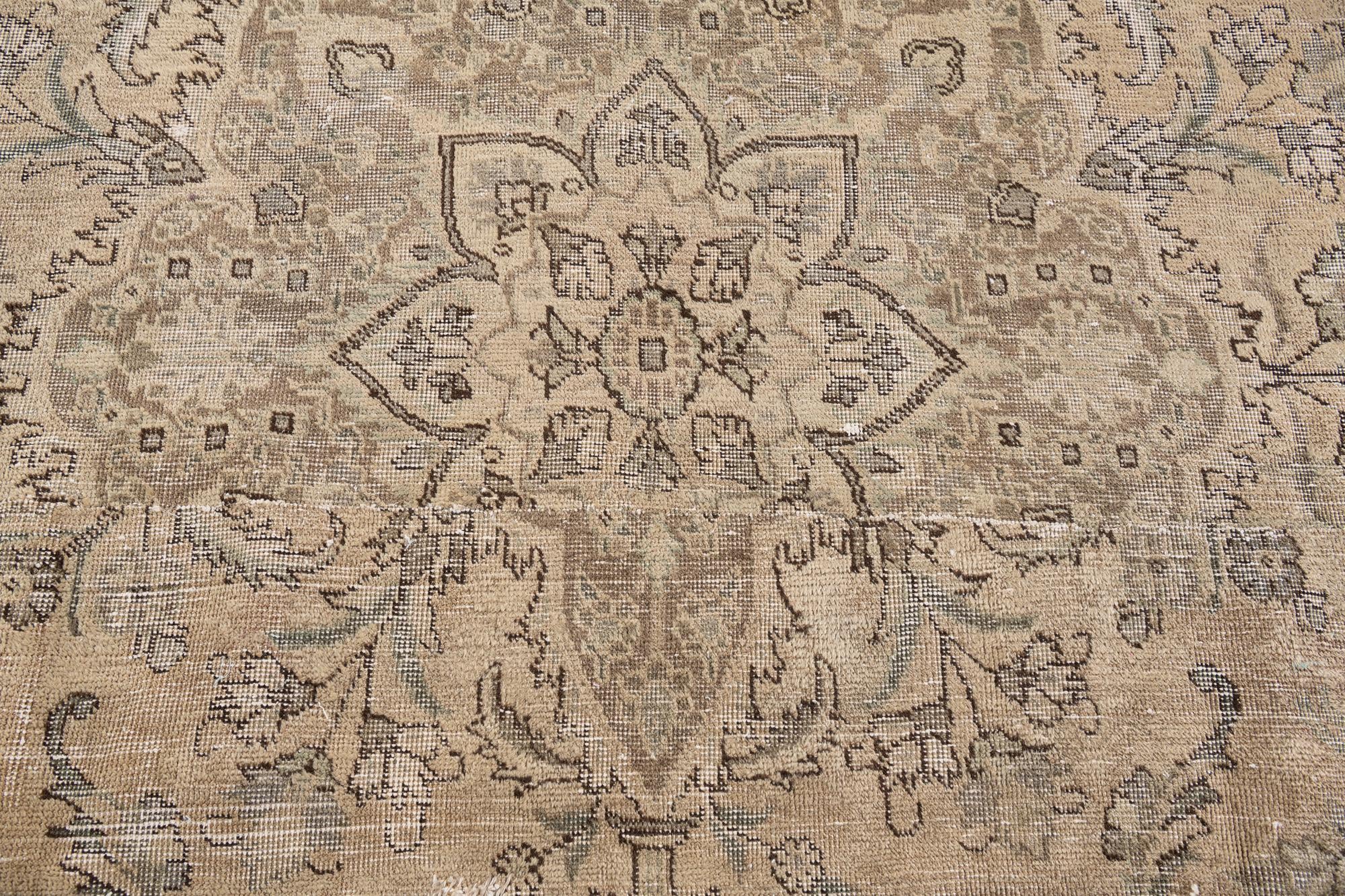 9' 3 x 11' 2 Hand Knotted Ultra Vintage Persian Wool Rug