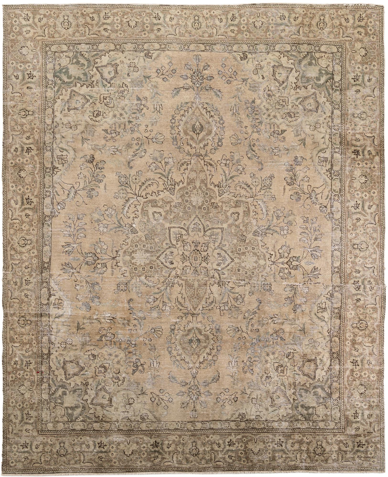9' 3 x 11' 2 Hand Knotted Ultra Vintage Persian Wool Rug