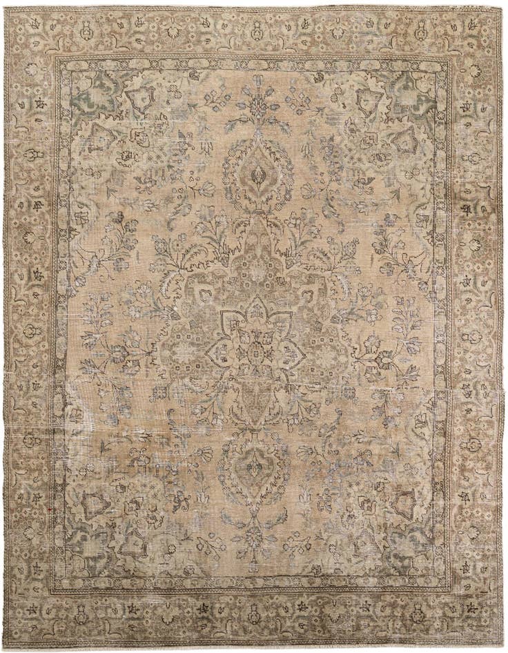 Detail image of 9' 3 x 11' 2 Hand Knotted Ultra Vintage Persian Wool Rug