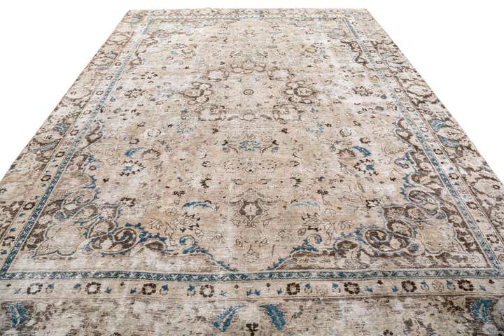9' x 12' 1 Hand Knotted Ultra Vintage Persian Wool Rug