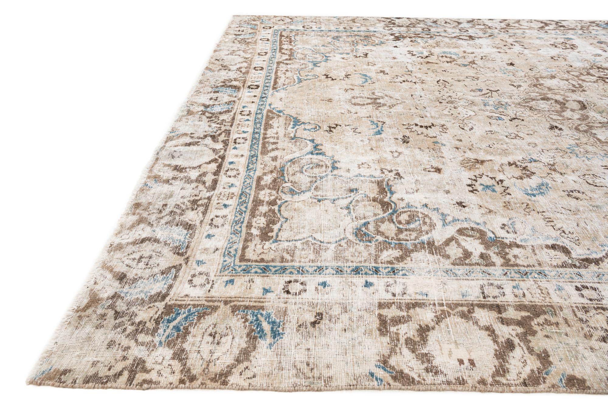 9' x 12' 1 Hand Knotted Ultra Vintage Persian Wool Rug