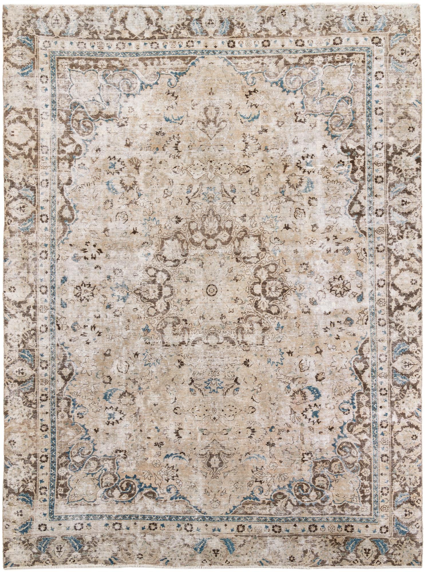 9' x 12' 1 Hand Knotted Ultra Vintage Persian Wool Rug