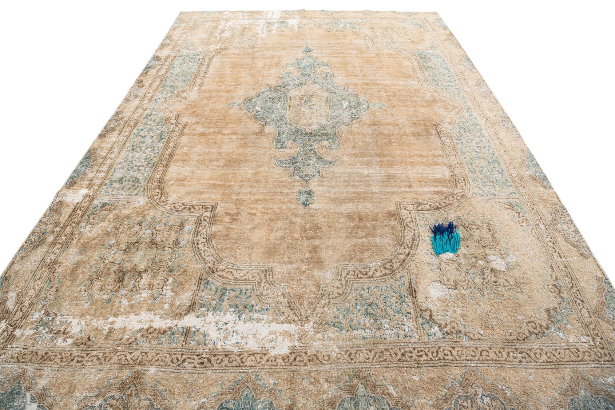 7' 9 x 11' 10 Hand Knotted Ultra Vintage Persian Wool Rug