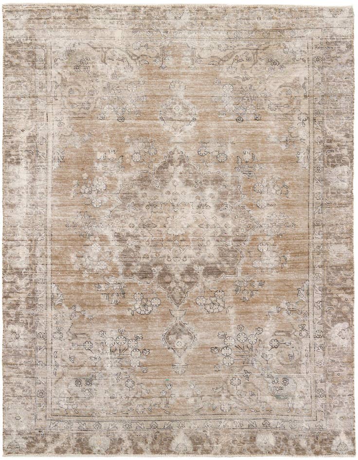 Detail image of 7' 4 x 10' 5 Hand Knotted Ultra Vintage Persian Wool Rug
