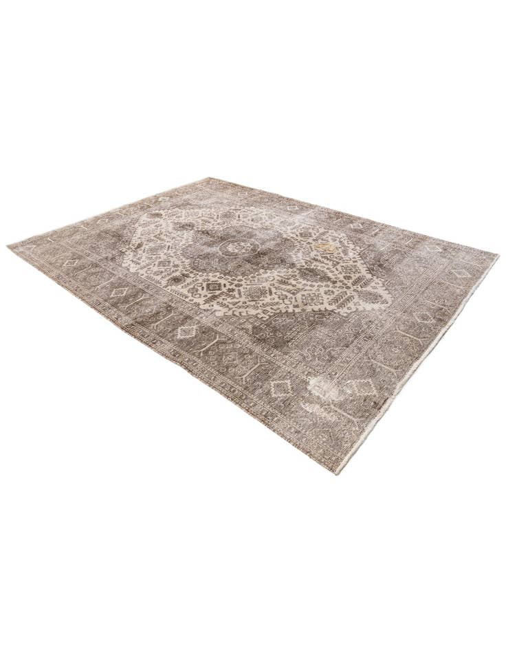Detail image of 6' 7 x 9' Hand Knotted Ultra Vintage Persian Wool Rug