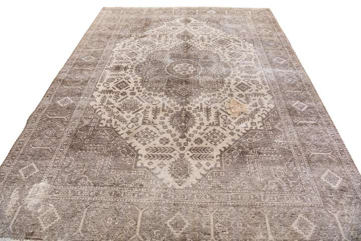 6' 7 x 9' Hand Knotted Ultra Vintage Persian Wool Rug