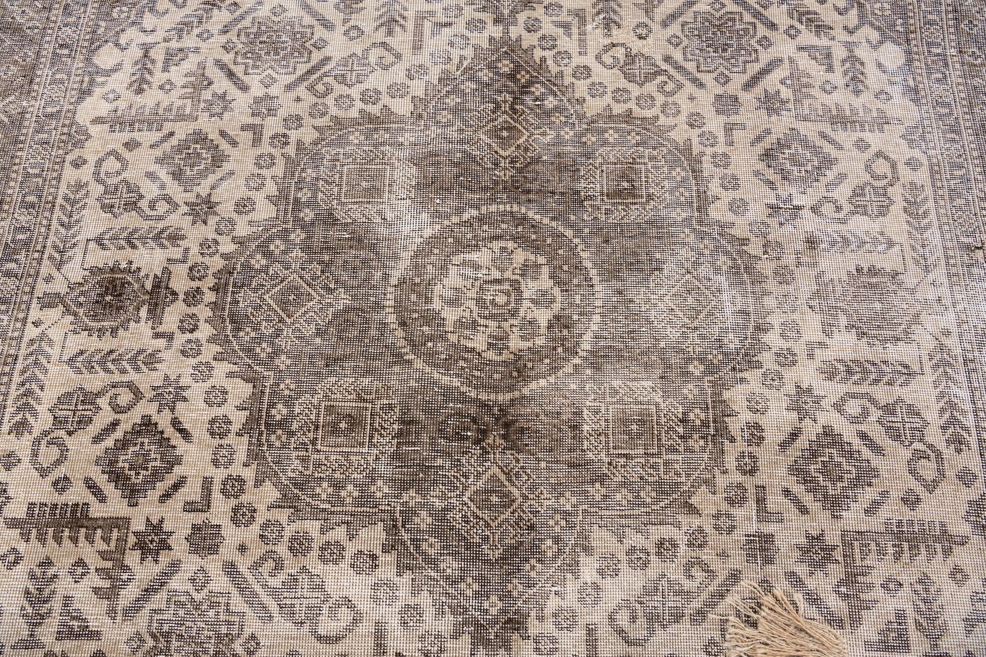 6' 7 x 9' Hand Knotted Ultra Vintage Persian Wool Rug