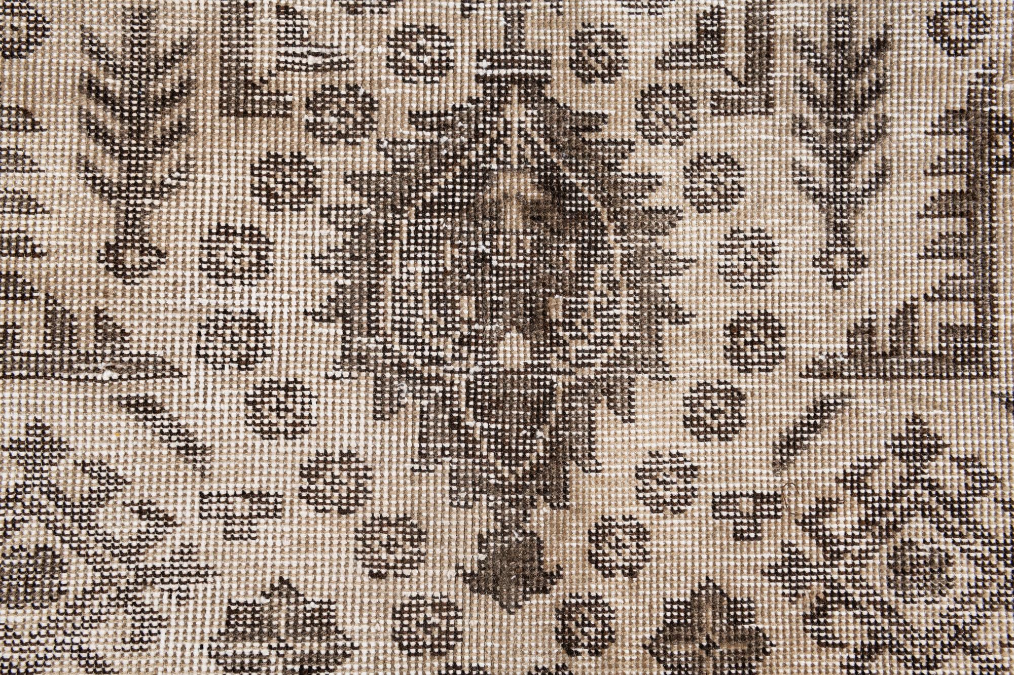 6' 7 x 9' Hand Knotted Ultra Vintage Persian Wool Rug